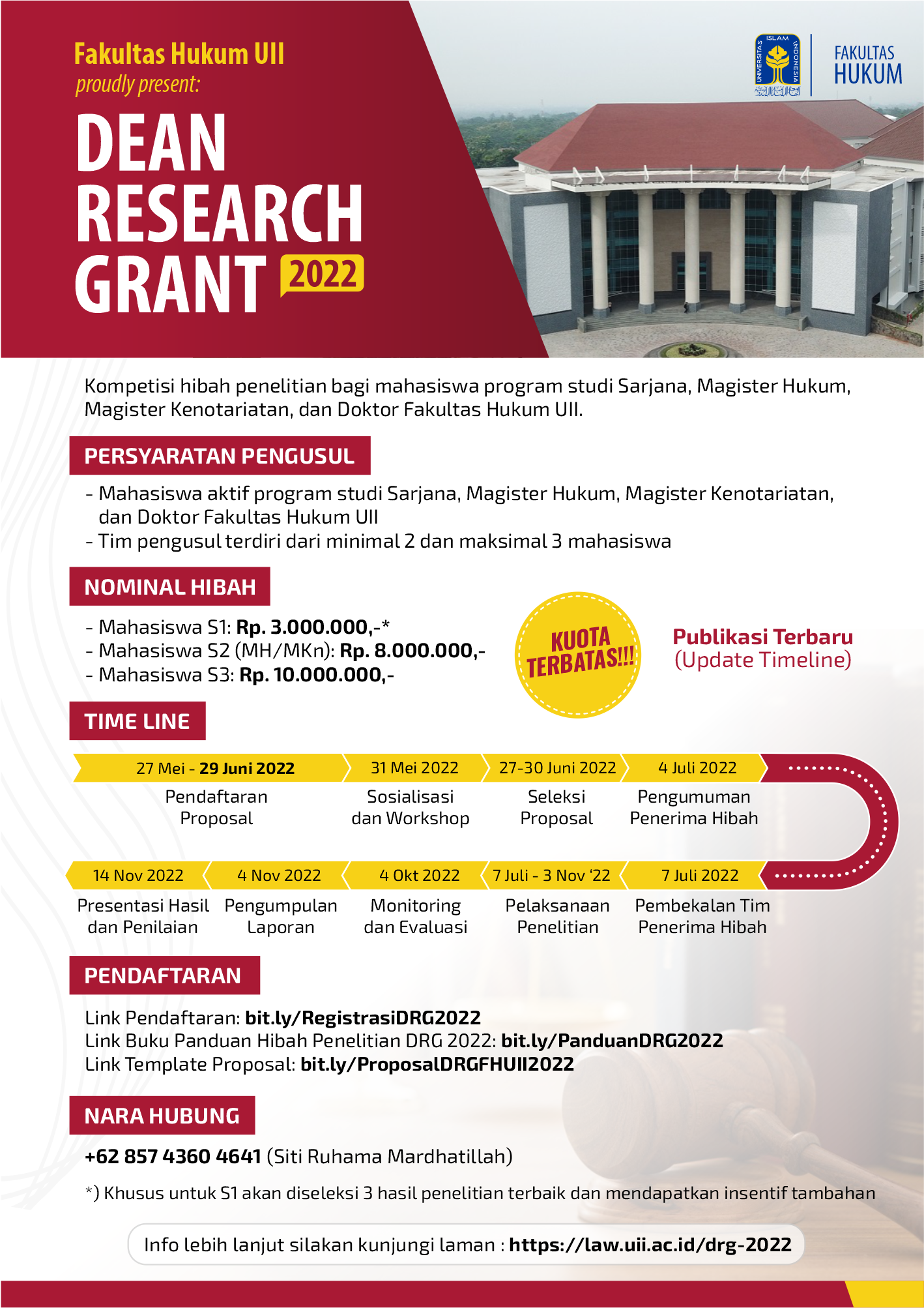 Dean Research Grant 2022 Faculty of Law